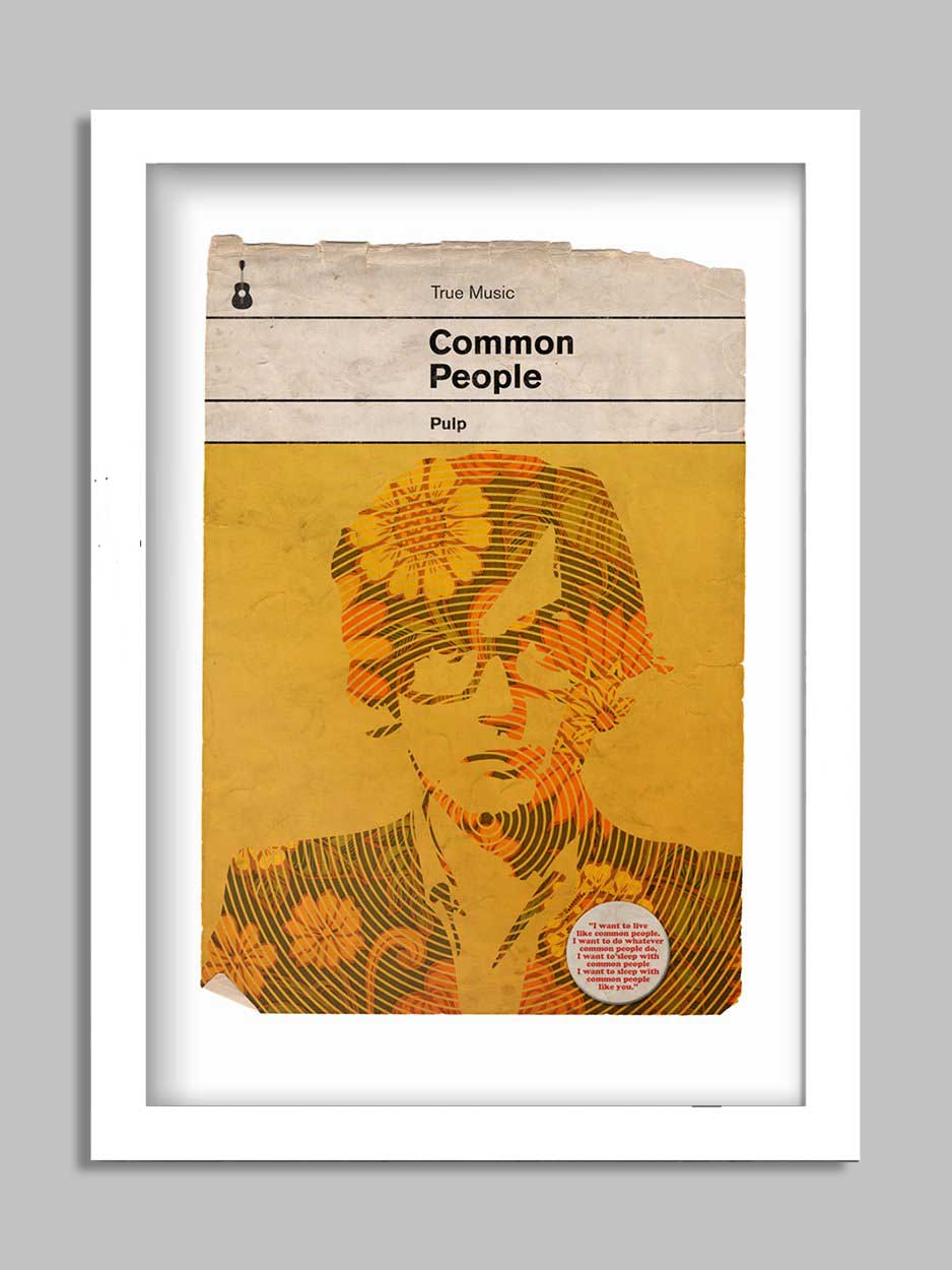 Common People - Pulp Book Jacket Print. Inspired by the old retro Penguin book covers 