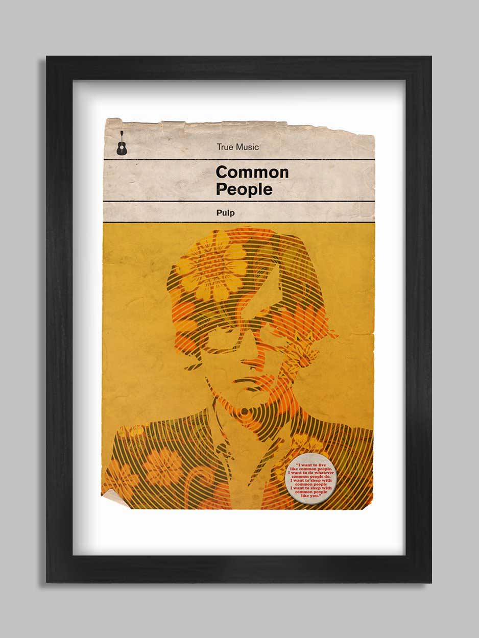 Common People - Pulp Book Jacket Print. Inspired by the old retro Penguin book covers 