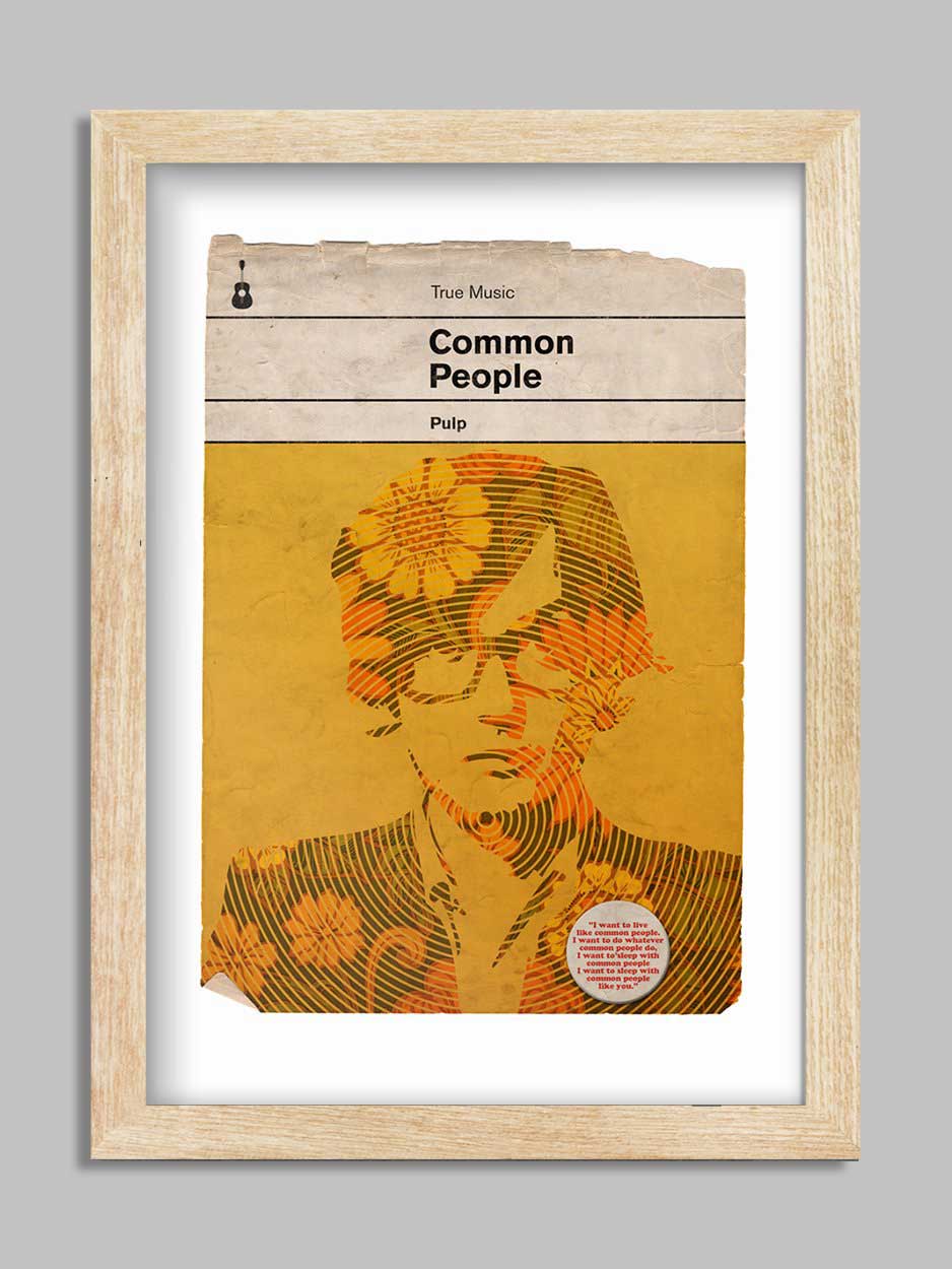 Common People - Pulp Book Jacket Print. Inspired by the old retro Penguin book covers 