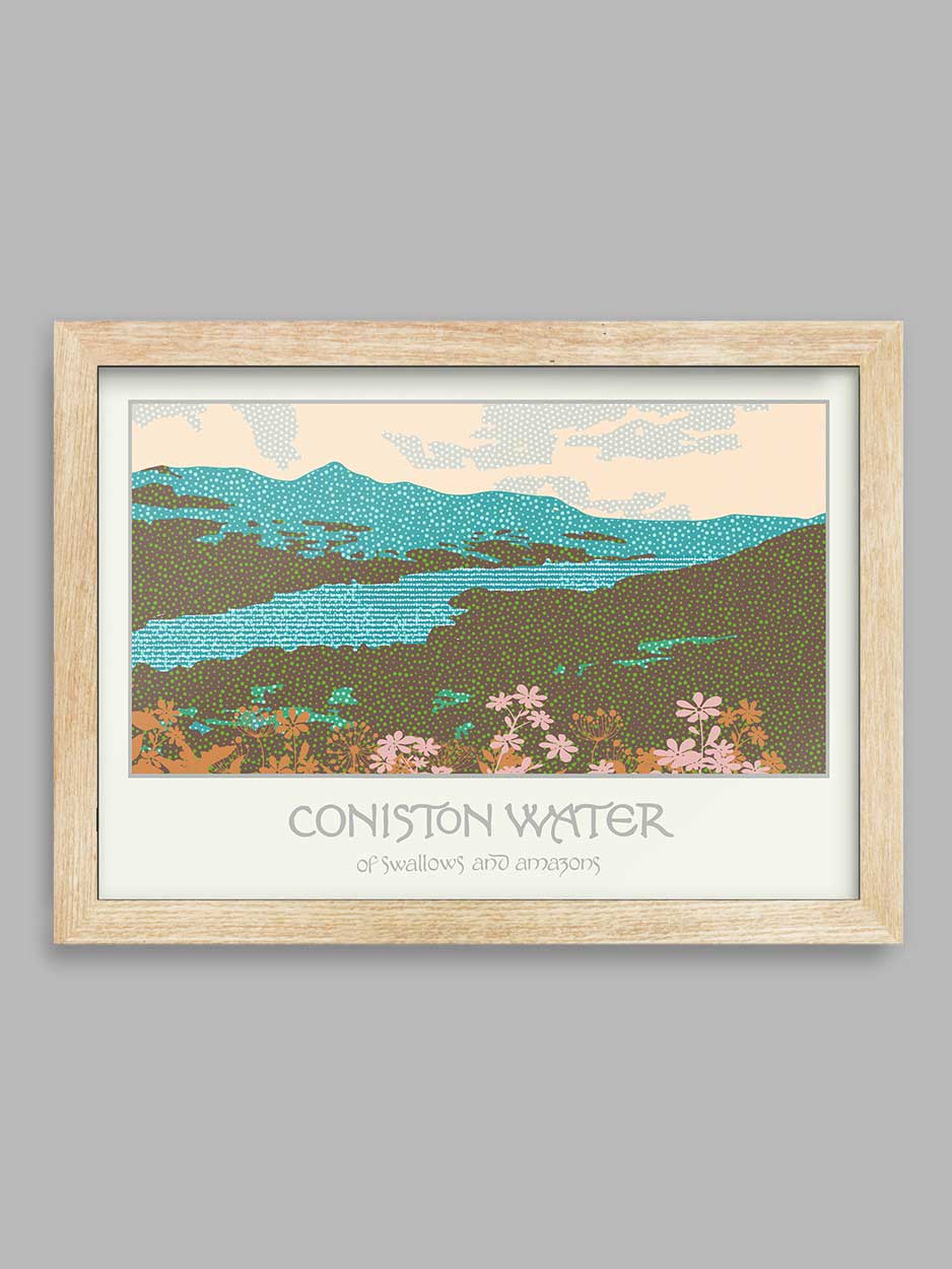 Coniston Water, of Swallows and Amazons  - Lake District Poster print