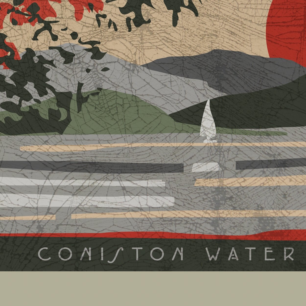 Coniston Water Sunset Poster Print Posters The Northern Line 