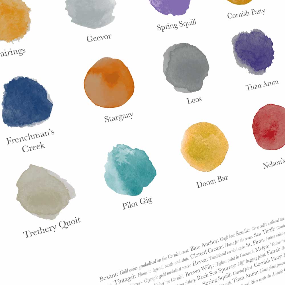 Cornish colourways. Colours of Cornwall