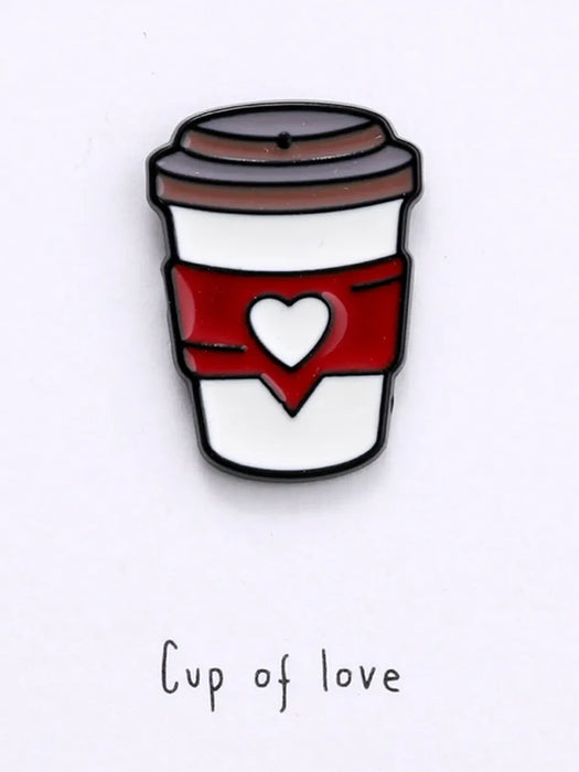 cup of love metal pin badge