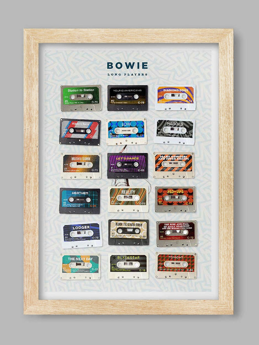 David Bowie Long Players - Cassette Music Poster Print