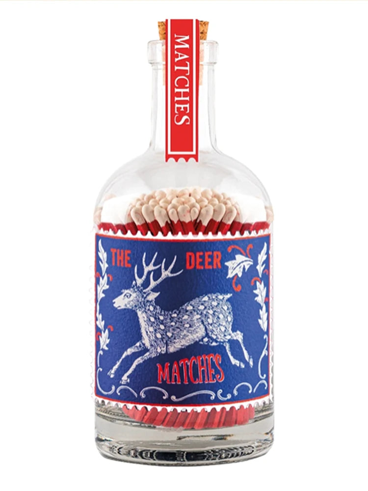 christmas matches glass bottle