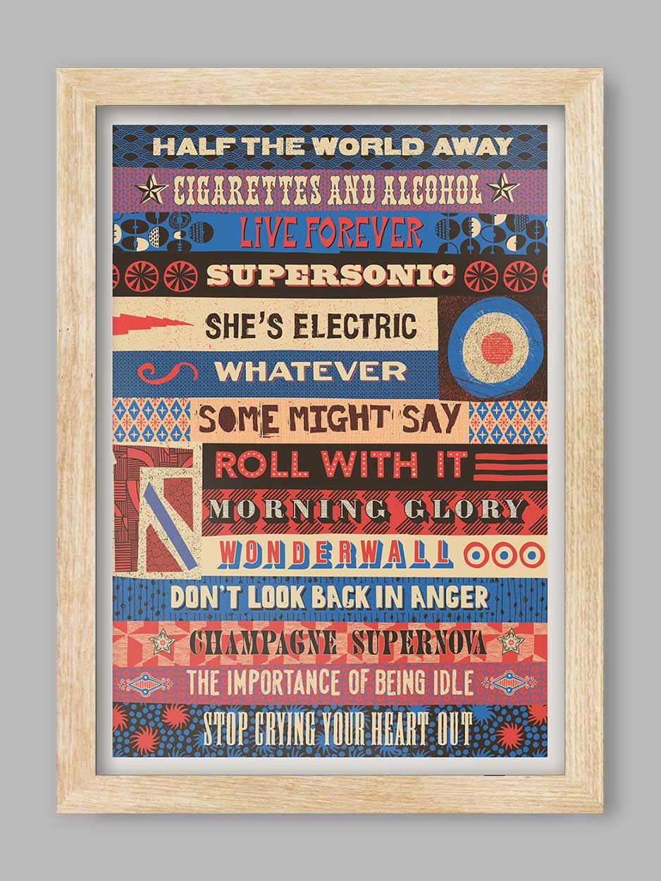 Definitely Glory - Oasis Typographic Music Poster Print