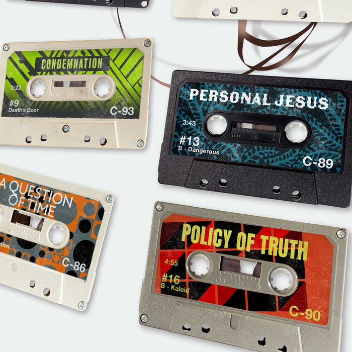 Depeche Mode - Just Can't Get Enough Cassette poster featuring 18 UK hir singles