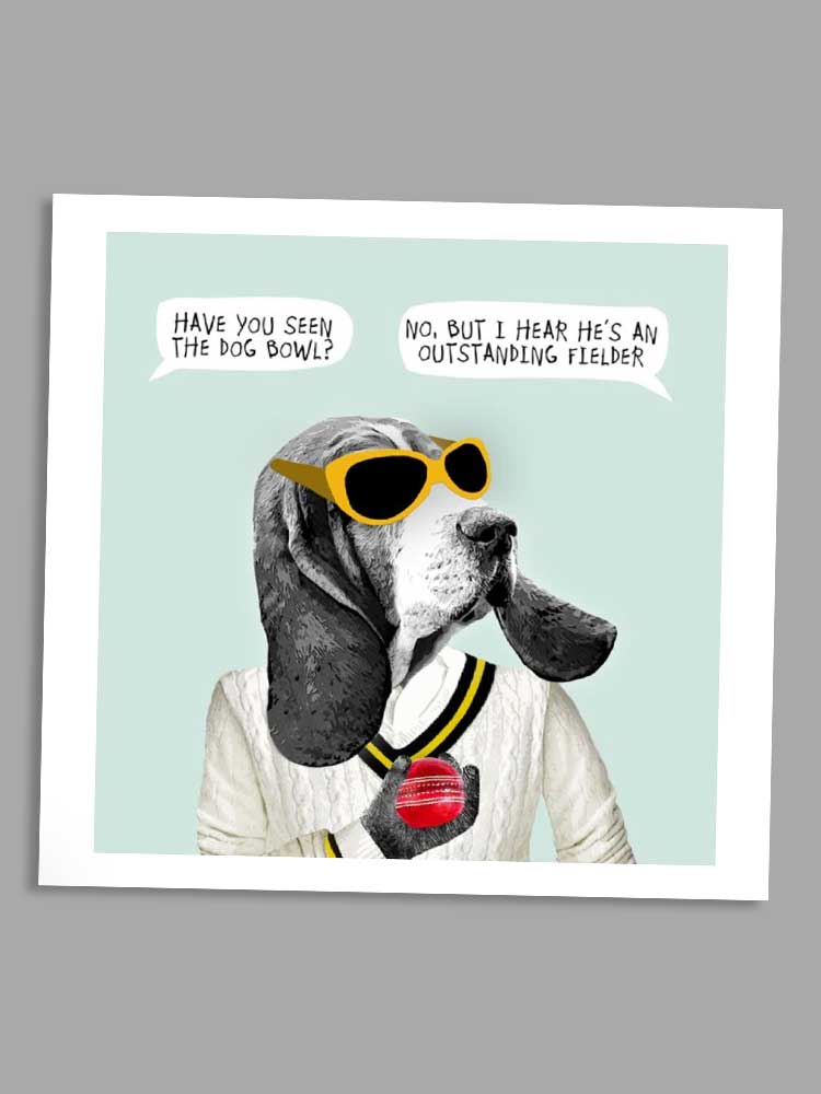 Dog Bowl - Blank Greeting Card card Sally Scaffardi 