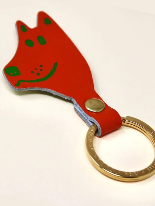 dog leather keyring
