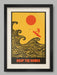 Surfing poster. Taking on the big waves (the bombs)