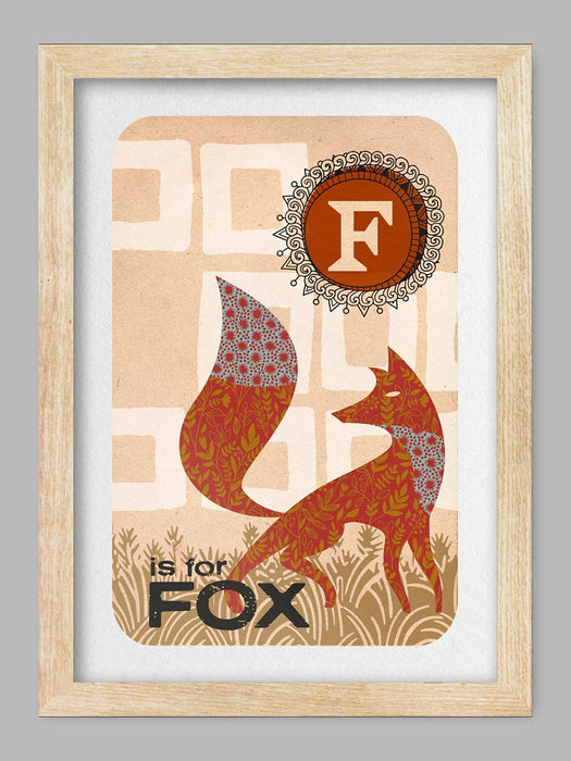 F is for Fox Poster Print