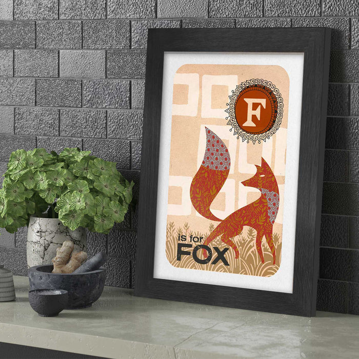 F is for Fox poster print