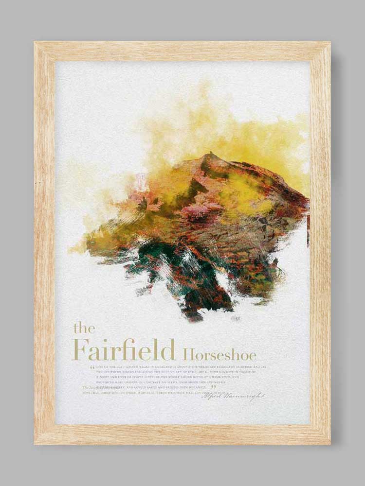 Fairfield Horseshoe in Wainwright's Words - Lake District Poster Print