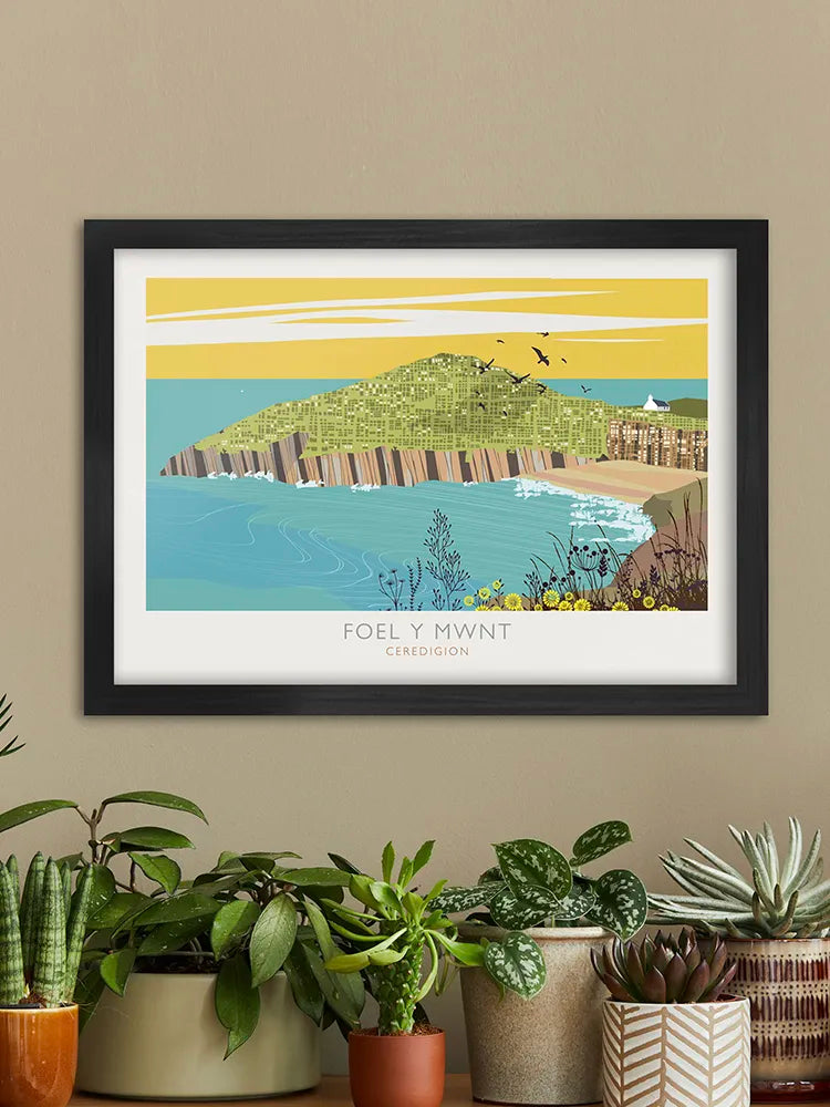 Foel Y Mwnt - Poster Print. Situated on Cardigan Bay, this haven for wildlife Foel Y Mwnt is a scenic cone shaped hill offering spectacular views.