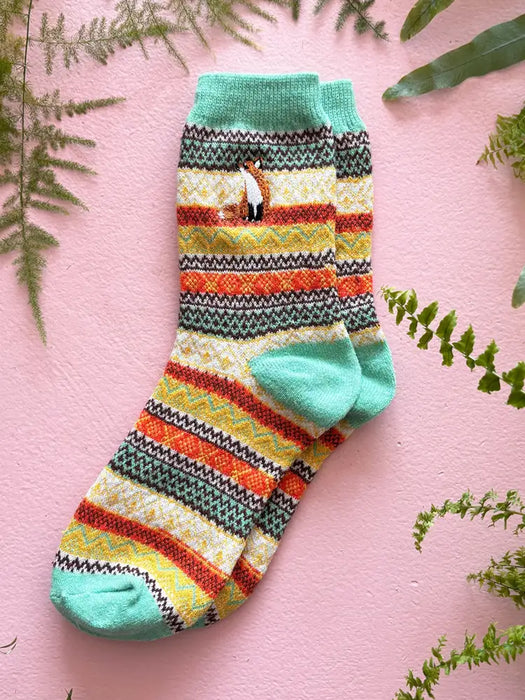 Secret Garden Fairisle Fox Socks
