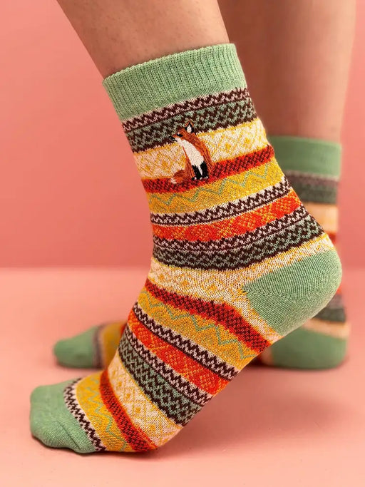 fairisle fox socks