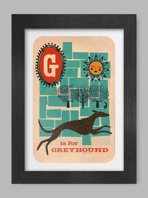 G is for Greyhound, G is for poster