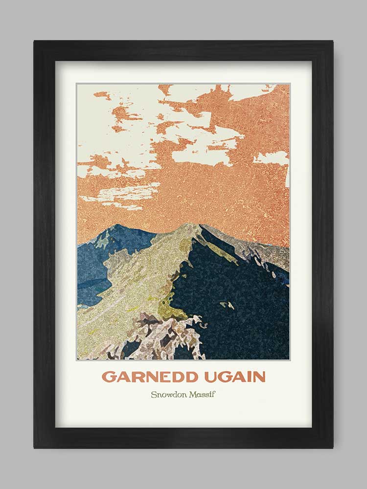 Garnedd Ugain Snowdonia Poster Print. Crib-y-Ddysgl