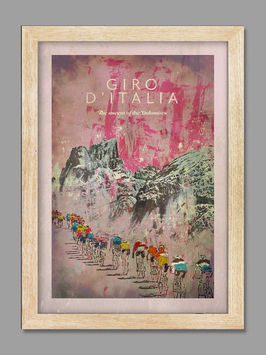 Giro D'Italia - The Ascent of the Dolomites Cycling Poster