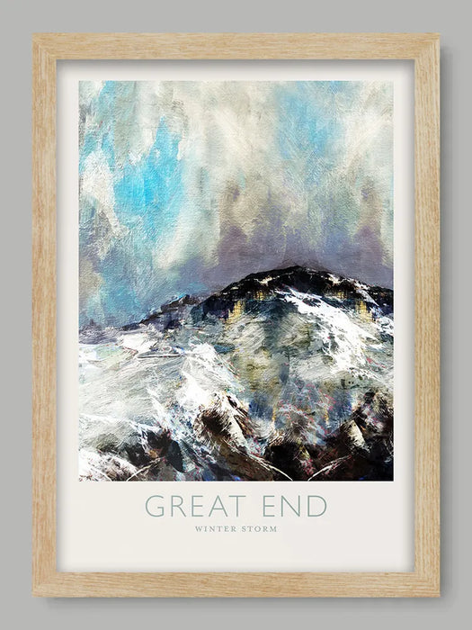 Great End Winter Storm  - Lake District Poster Print