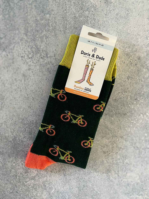 green bike socks