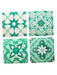 Green Tile Coasters - Set of 4 traditional gift Sass and Belle 