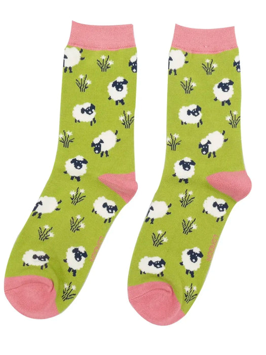 Miss Sparrow Socks - Sheep Green