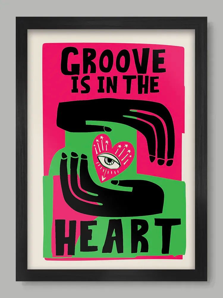 Groove Is In The Heart - music Poster print. Abstract minimalist design. Dee-Liteful!
