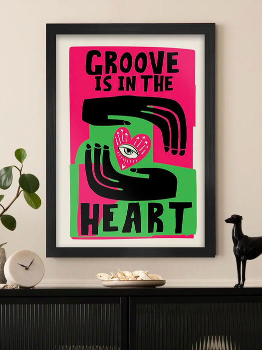 Groove Is In The Heart - music Poster print. Abstract minimalist design. Dee-Liteful!
