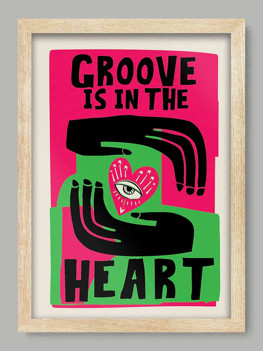 Groove Is In The Heart - music Poster print. Abstract minimalist design. Dee-Liteful!
