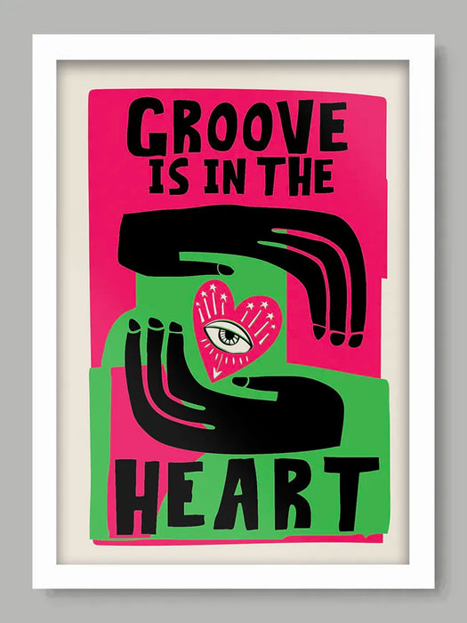 Groove Is In The Heart - music Poster print. Abstract minimalist design. Dee-Liteful!

