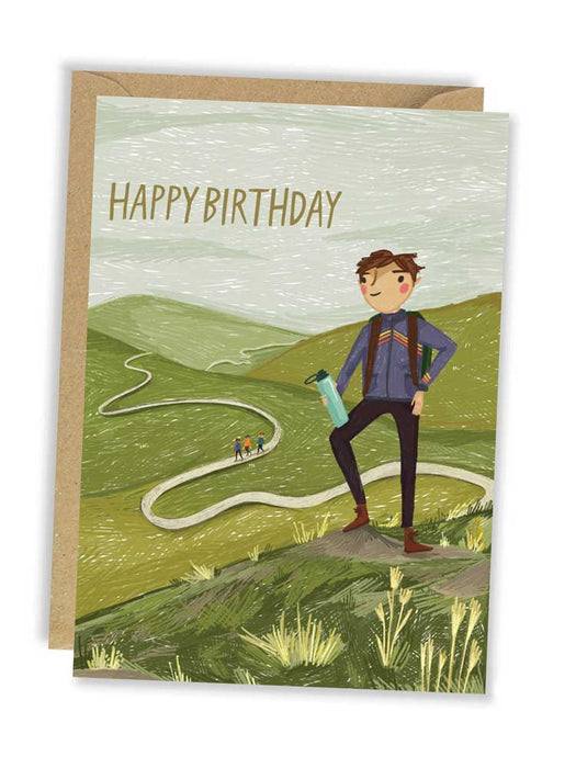 happy birthday hiking card
