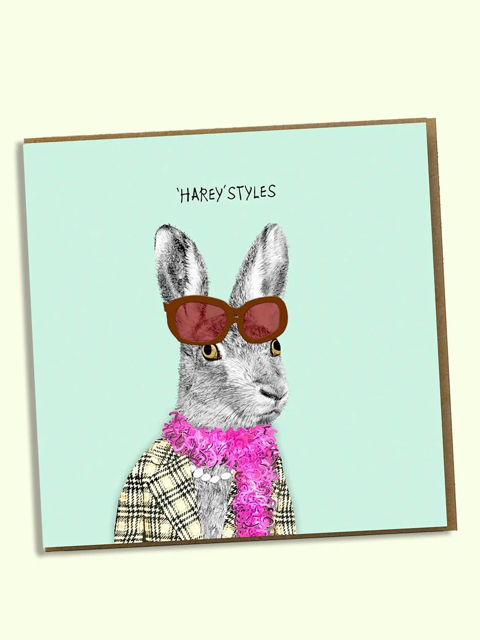 The perfect card for Harry Styles fans - Harey Styles blank greeting card.