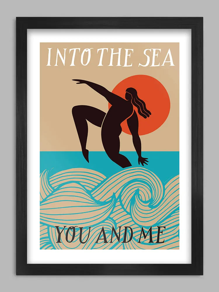 Into the Sea - Swim print. For the lovers of the open sea and lovers of The Cure's Lovecats!
