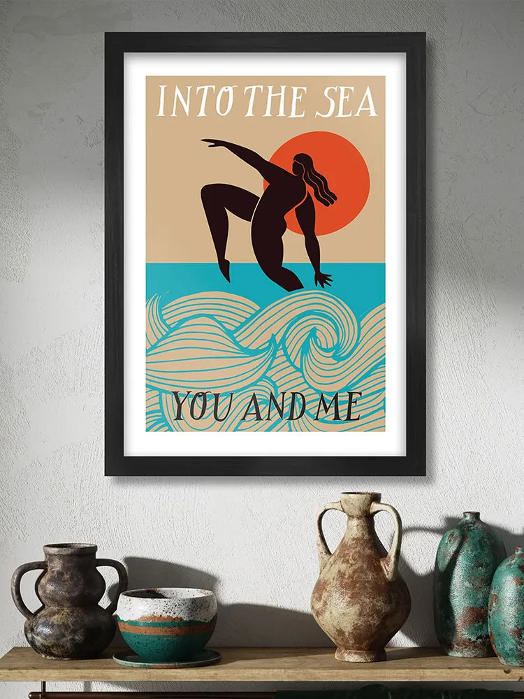 Into the Sea - Swim print. For the lovers of the open sea and lovers of The Cure's Lovecats!