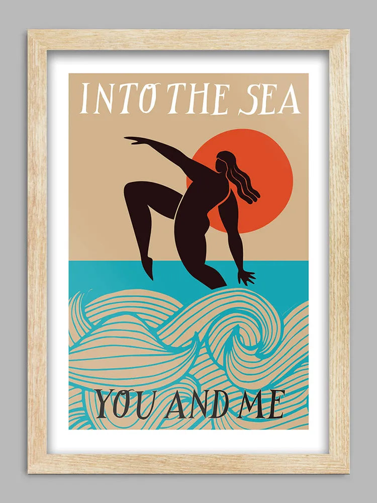 Into the Sea - Swim print. For the lovers of the open sea and lovers of The Cure's Lovecats!