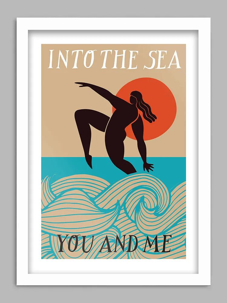 Into the Sea - Swim print. For the lovers of the open sea and lovers of The Cure's Lovecats!