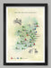 Irish Racecourses - Poster Print records the location of racecourses across the island. Irish Horse Racing.
