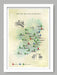 Irish Racecourses - Poster Print records the location of racecourses across the island. Irish Horse Racing.