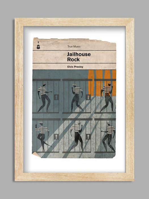 Jailhouse Rock - Elvis Book Jacket Print. Inspired by the old retro Penguin book covers