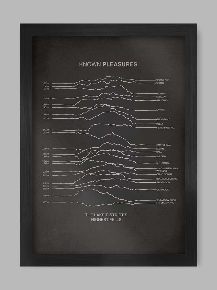 Known Pleasures Lake District Print. Unknown Pleasures album cover