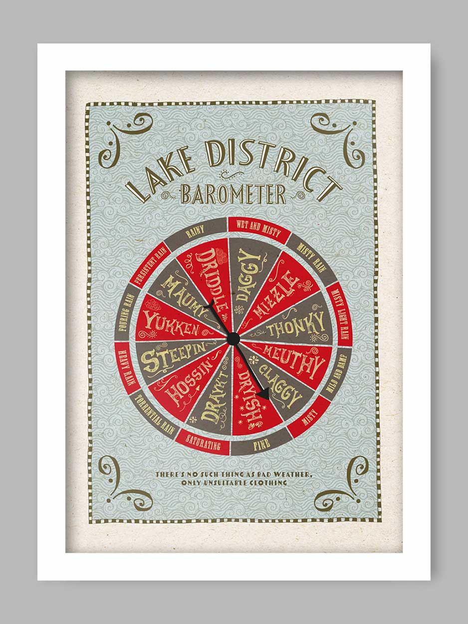 Lake District Barometer Poster print
