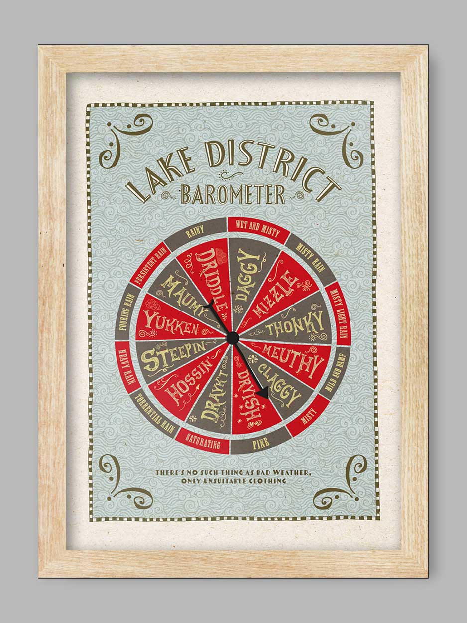 Lake District Barometer Poster Print