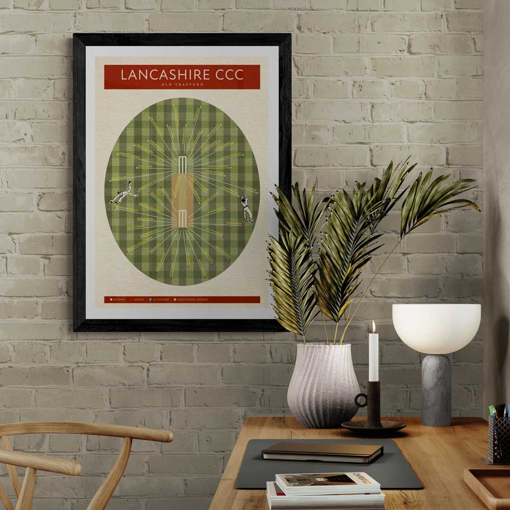 Lancashire CCC - Cricket Poster Print. Famous lancashire cricketers poster.