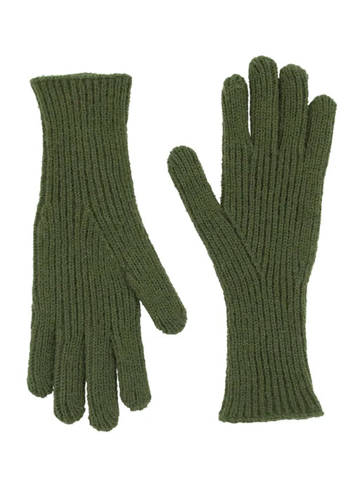 forest green wool gloves