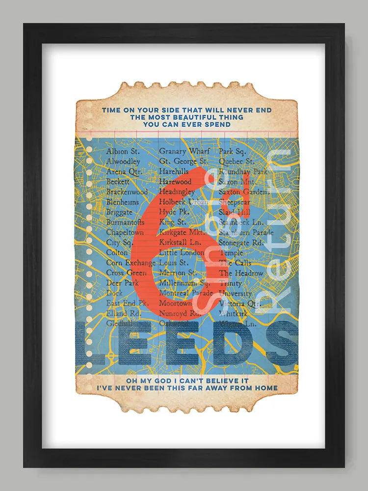 Leeds Ticket To Ride - Poster print