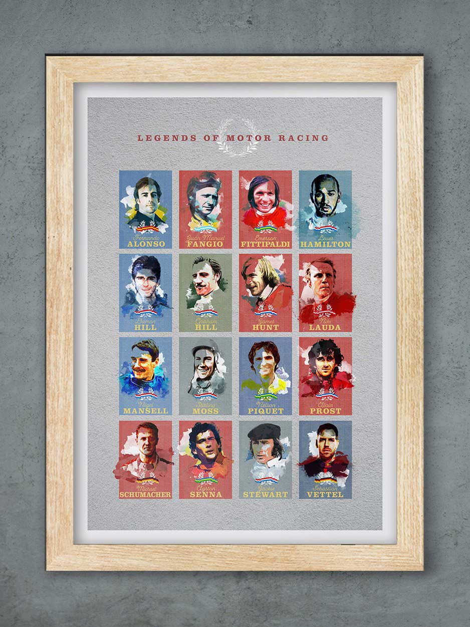 Legends of Motor Racing Poster Print