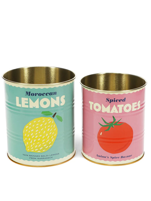 lemons and tomatoes tins