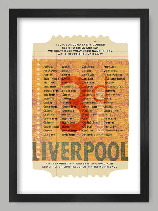 Liverpool Ticket To Ride - Poster Print