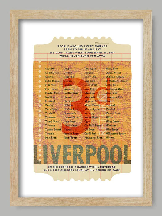 Liverpool Ticket To Ride - Poster Print
